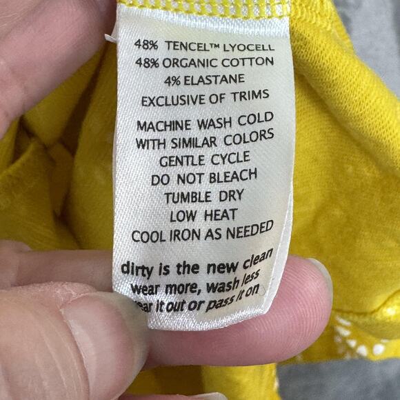 Toad&Co Dress Womens Medium Yellow Rosemary Daisy Floral V-Neck Cap Sleeve Knit - Picture 5 of 8